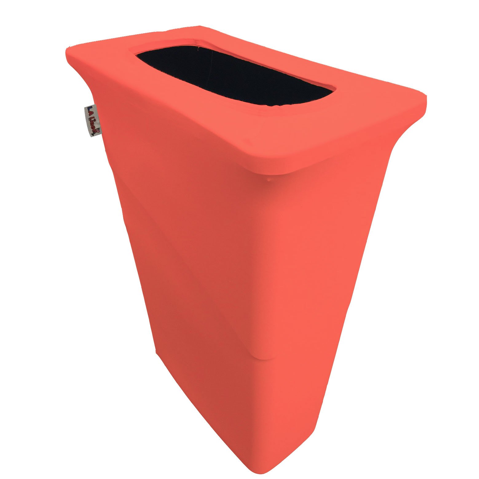 LA Linen Stretch Spandex Fitted Trash Can Cover for Slim Jim 23-Gallon, Bin Waste Container Cover, Outdoor Indoor Patio Backyard Decor, Coral