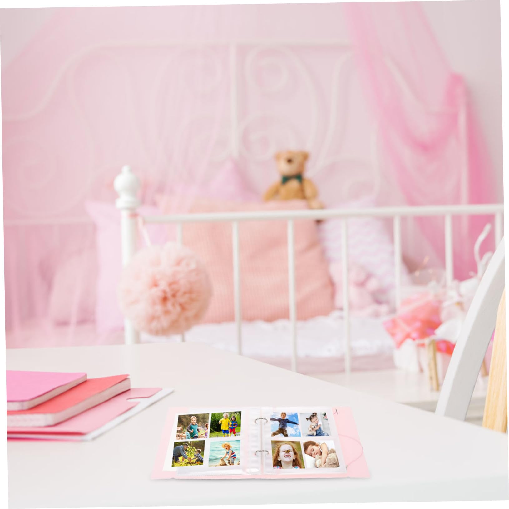 Happyyami Sheet Small Transparent Photo Album with Card Sleeves Frosted Design for Easy Organization and Protection of Photos for Storing Postcards and Memorabilia