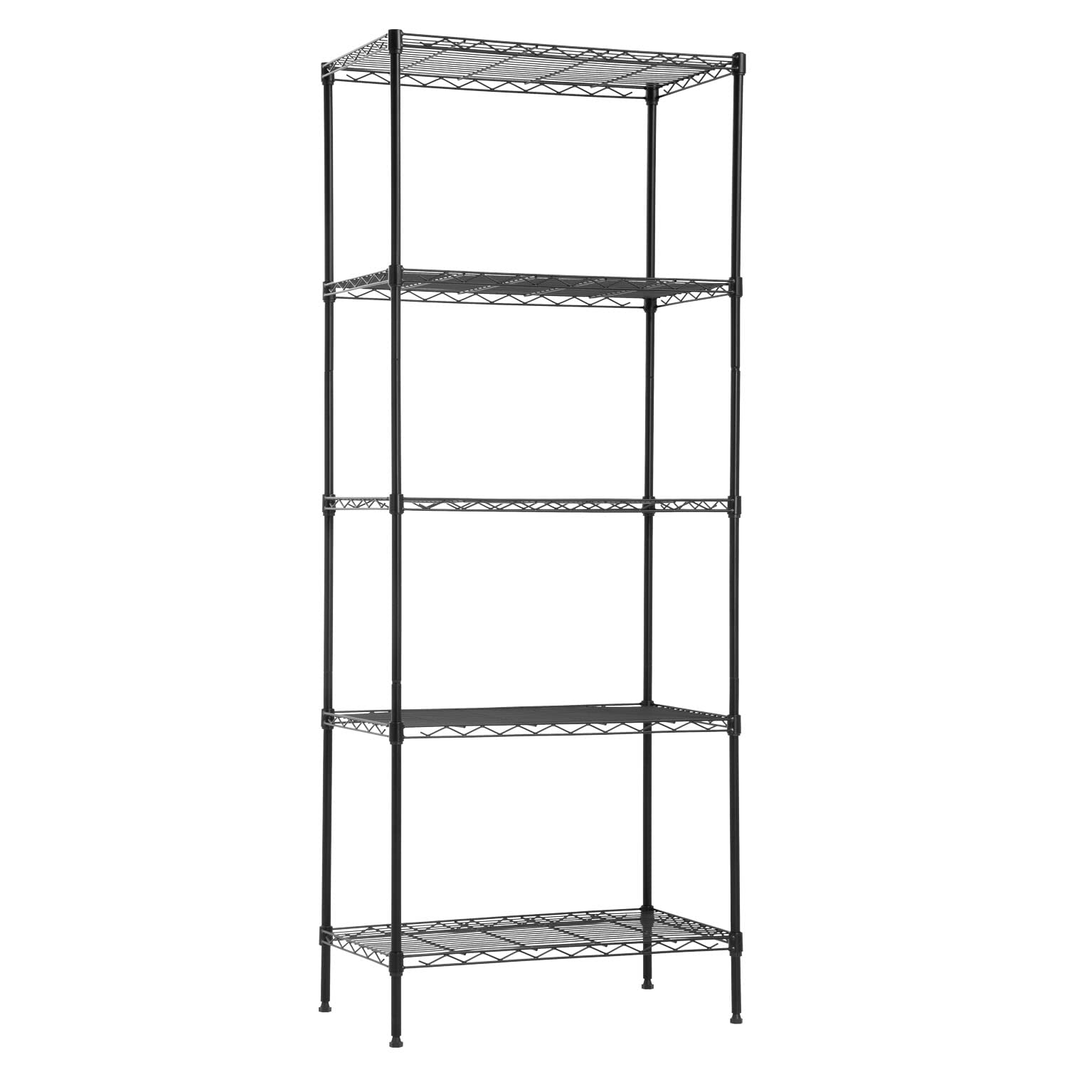 PayLessHere | 5-Tier Wire Shelf | 24"x14"x60" | Black | Adjustable Racks | Heavy-Duty Storage Shelves, Holds Upto 750 lbs | Rust-Resistant, No-Tool Assembly | for Home, Garage Shelving