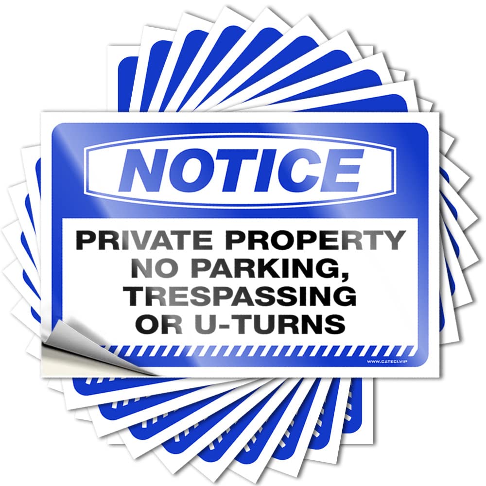 Sticker - Positive Case Notice Private Property No Parking, Trespassing for Billiards Vintage Decor(6X9CM)