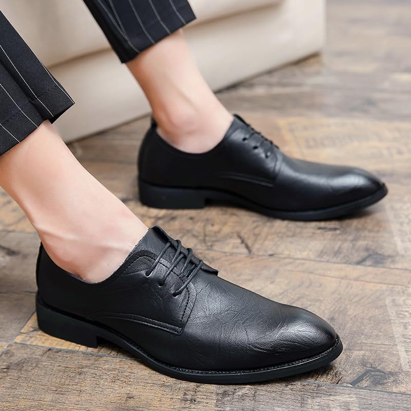 New Formal Shoes for Men Leather Fashion Oxfords Shoes Men Classic Men Shoes for Wedding Pointed Toe Men Lace-Up Brogue Business Shoes2