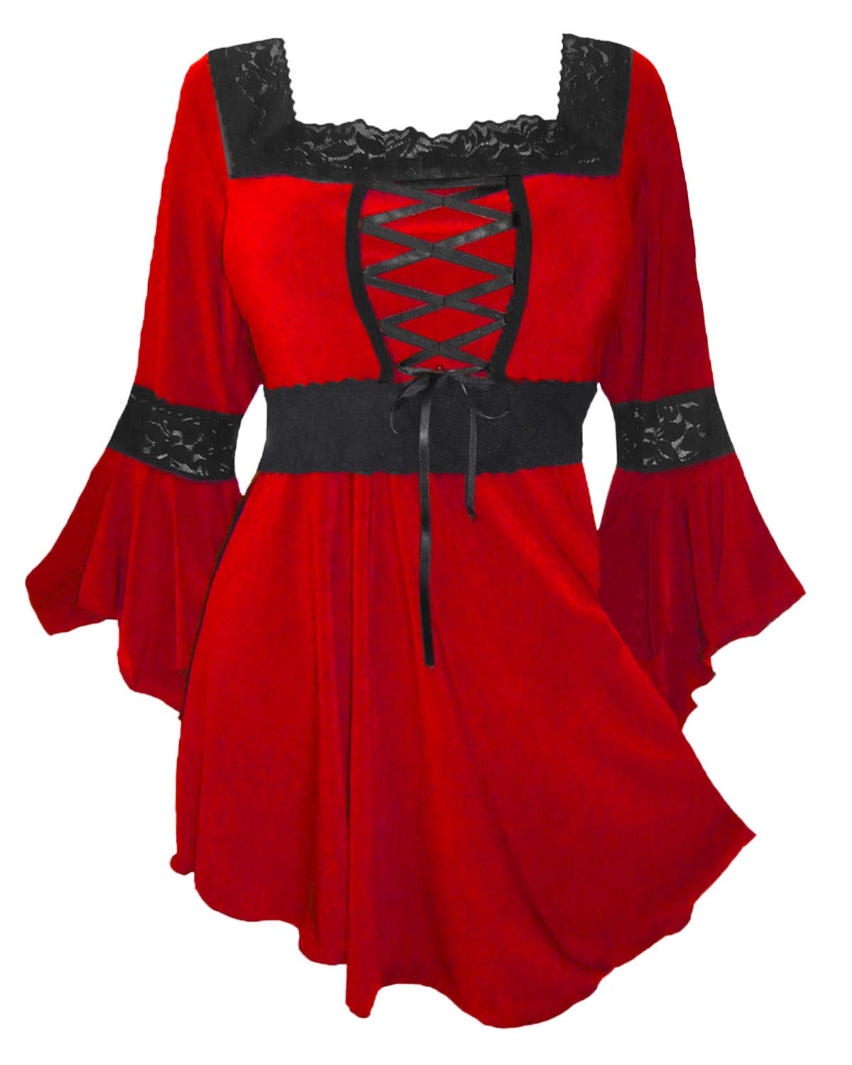 Dare to Wear Renaissance Corset Top Victorian Gothic Boho Womens Peasant Festival Fair Cosplay Lace Blouse