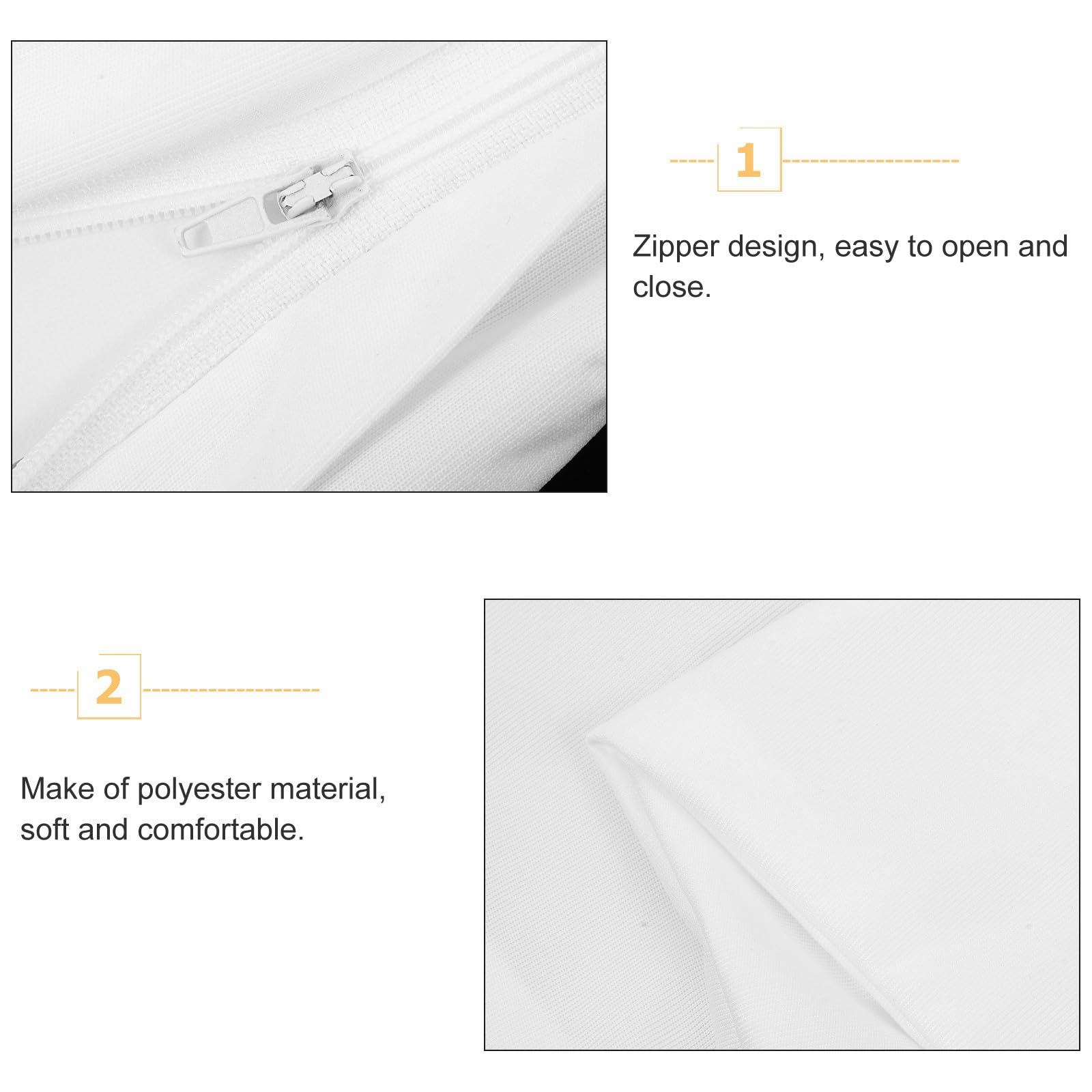FOMIYES 4 Piezas Funda de Almohada de Poliéster en Color Claro, Cómoda y Fácil de Limpiar, Diseño Elegante para Sofá de Estudio o Sala de Estar