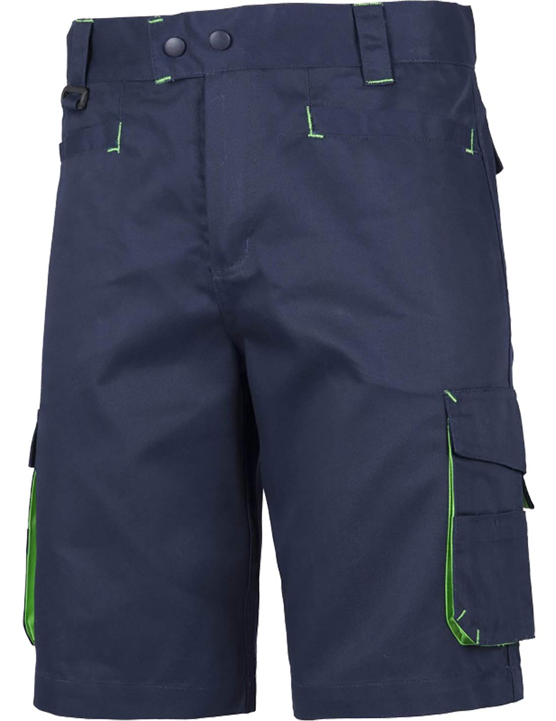WORKTEAM Pantalón Corto de Trabajo Multibolsillos, Combinada con Detalles Fluorescente-Reflectantes, Presillas a Contraste, Bermuda. Unisex