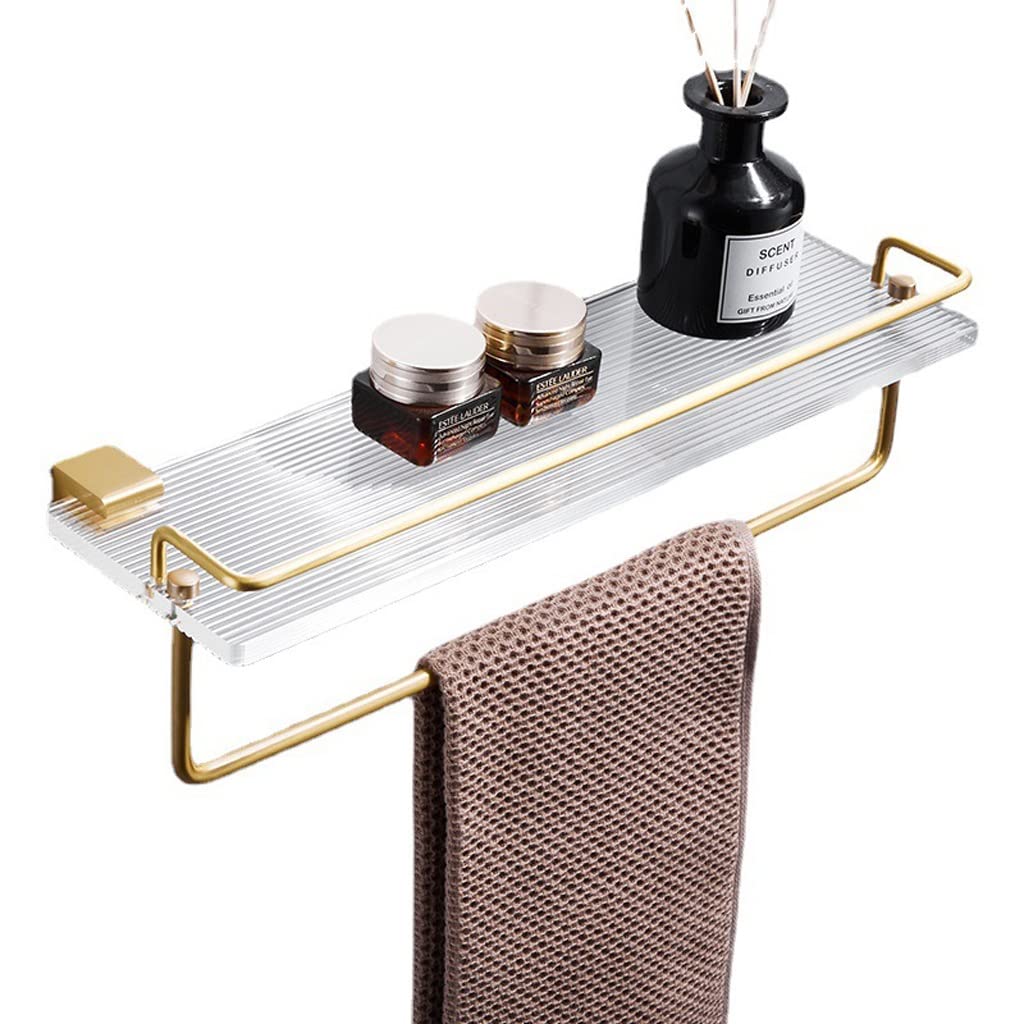 JvFbjLF Acrylic bathroom towel rack toilet gold space aluminium bath towel rack bathroom non-perforated towel hanging