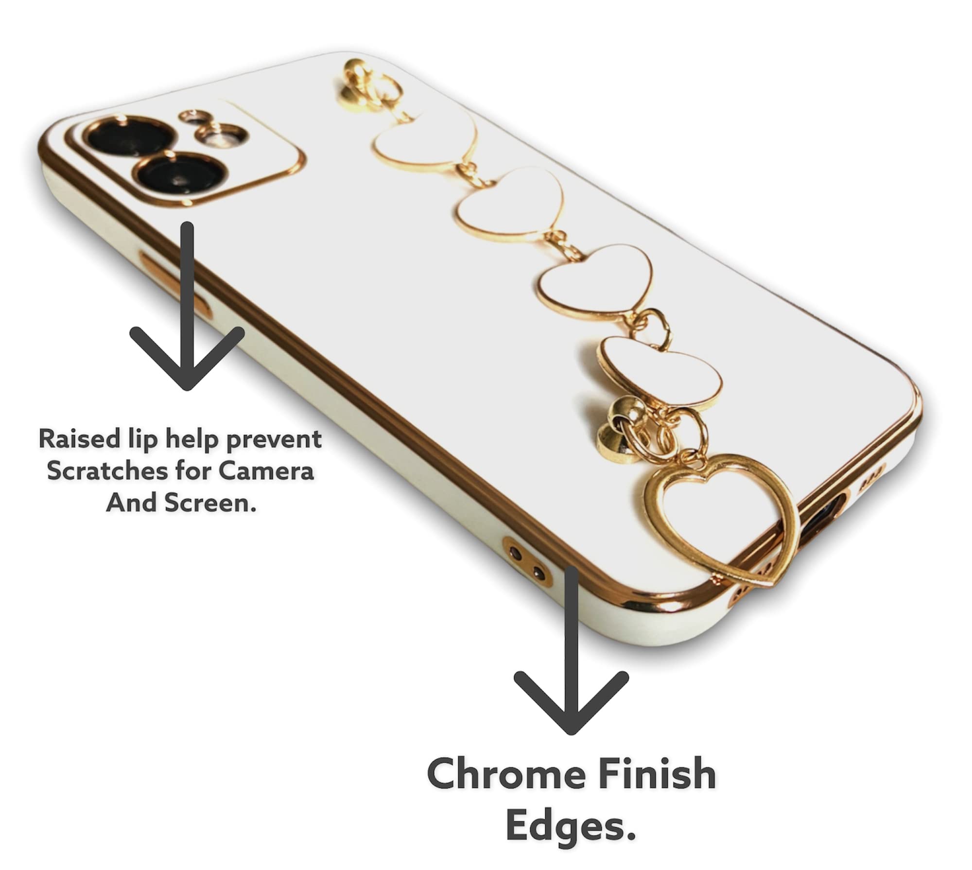 TEEKAOO Crush Series TPU with Attached Love Heart Chain Bracelet