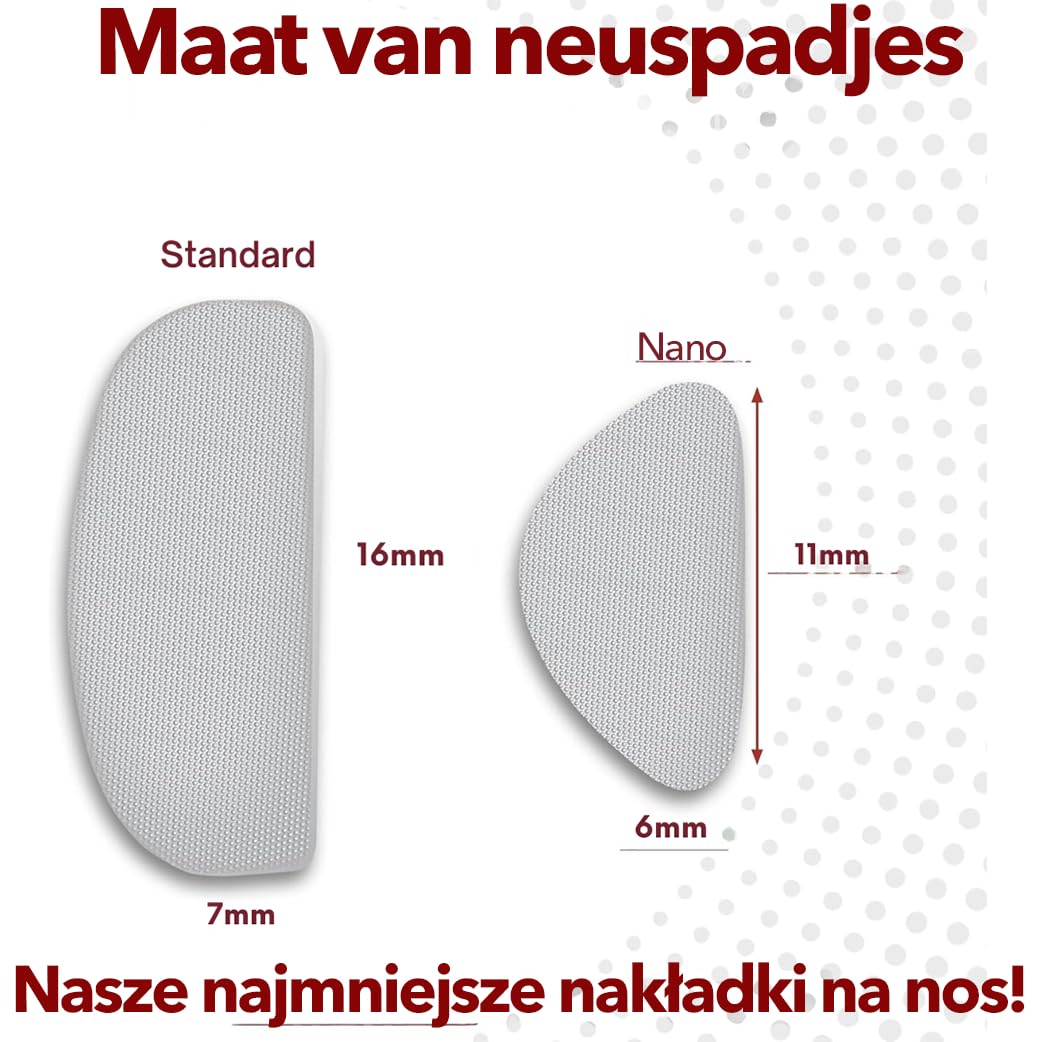 Setex Gecko Grip Nano 0.6Mm Antypoślizgowe Noski Do Okularów (5 Przezroczystych Par), Najmniejsze I Najcieńsze Dostępne, Innowacyjnych Mikroteksturowanych Włókien Na Każdy Nosek, 0.6mm × 6mm × 11mm