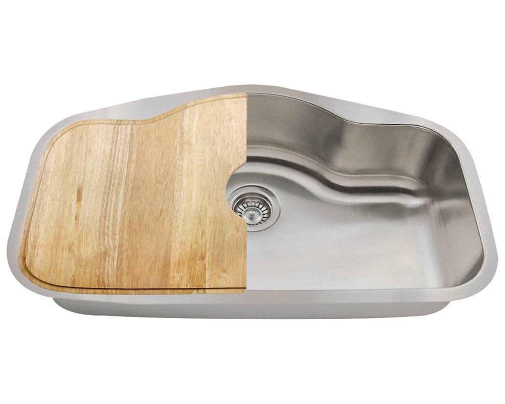 The Polaris Sinks P9123 18 Gauge Kitchen Ensemble (Bundle - 3 Items: Sink, Standard Strainer, and Cutting Board)