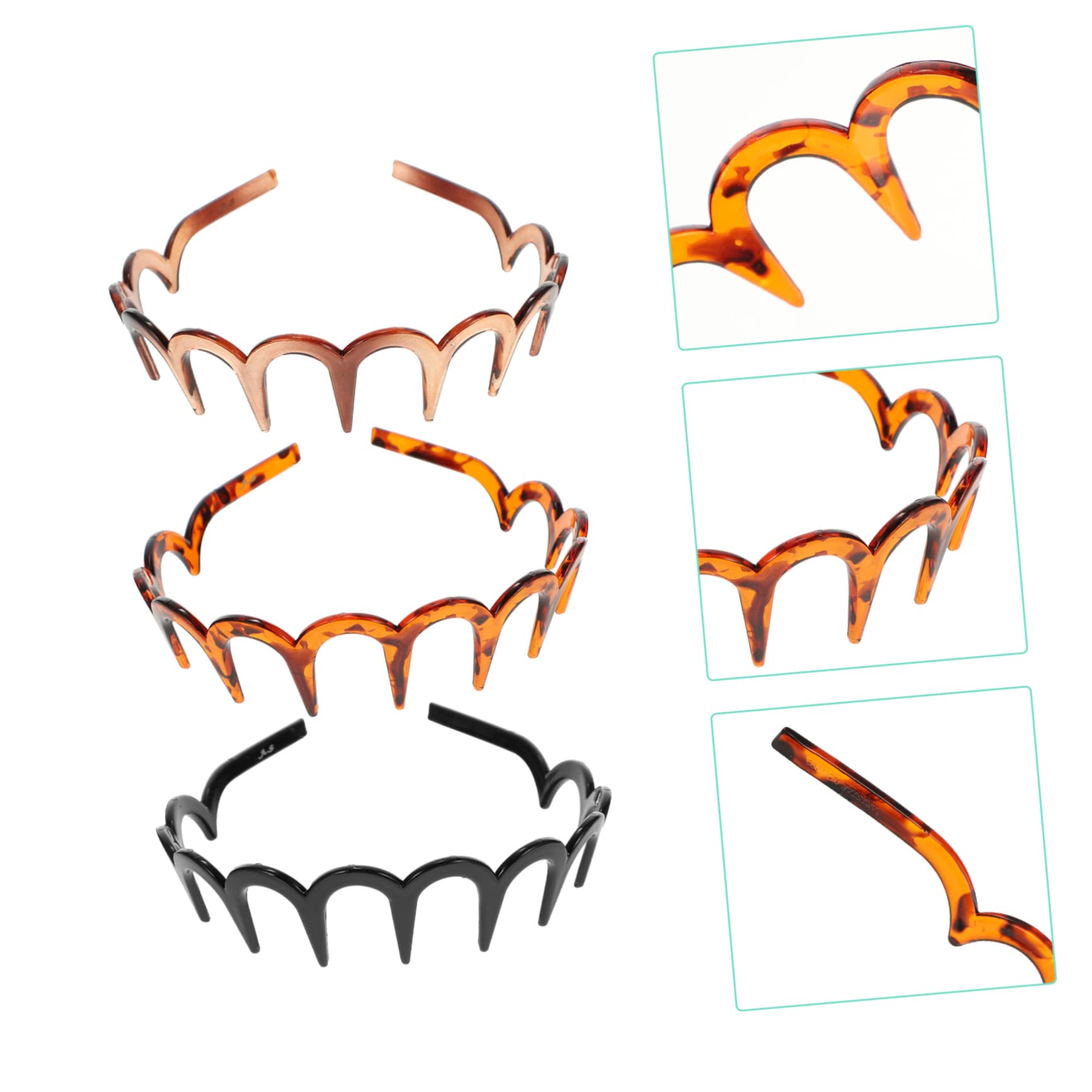 Abaodam 9pezzi Fascia Toothed Plastica Per Per Uomini e Donne Accessori Per Stile e Comfort Diverse Colorazioni Profondità Di Fiore