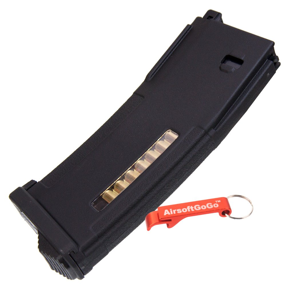 PTS 150rds Enhanced Pol?mero Cargador para Systema PTW Airsoft M4 Serie (Negro) - AirsoftGoGo Llavero Incluido