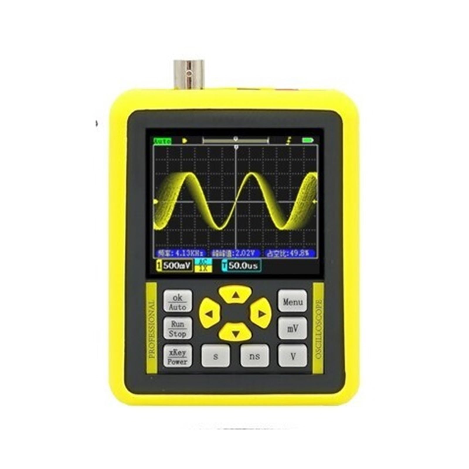 Oscilloscopio digitale con schermo da 120 M 2,4 pollici Generatore di segnali supporto della larghezza banda analogica MHz palmare Facilità Di Misurazione(Dso1511g-yellow)