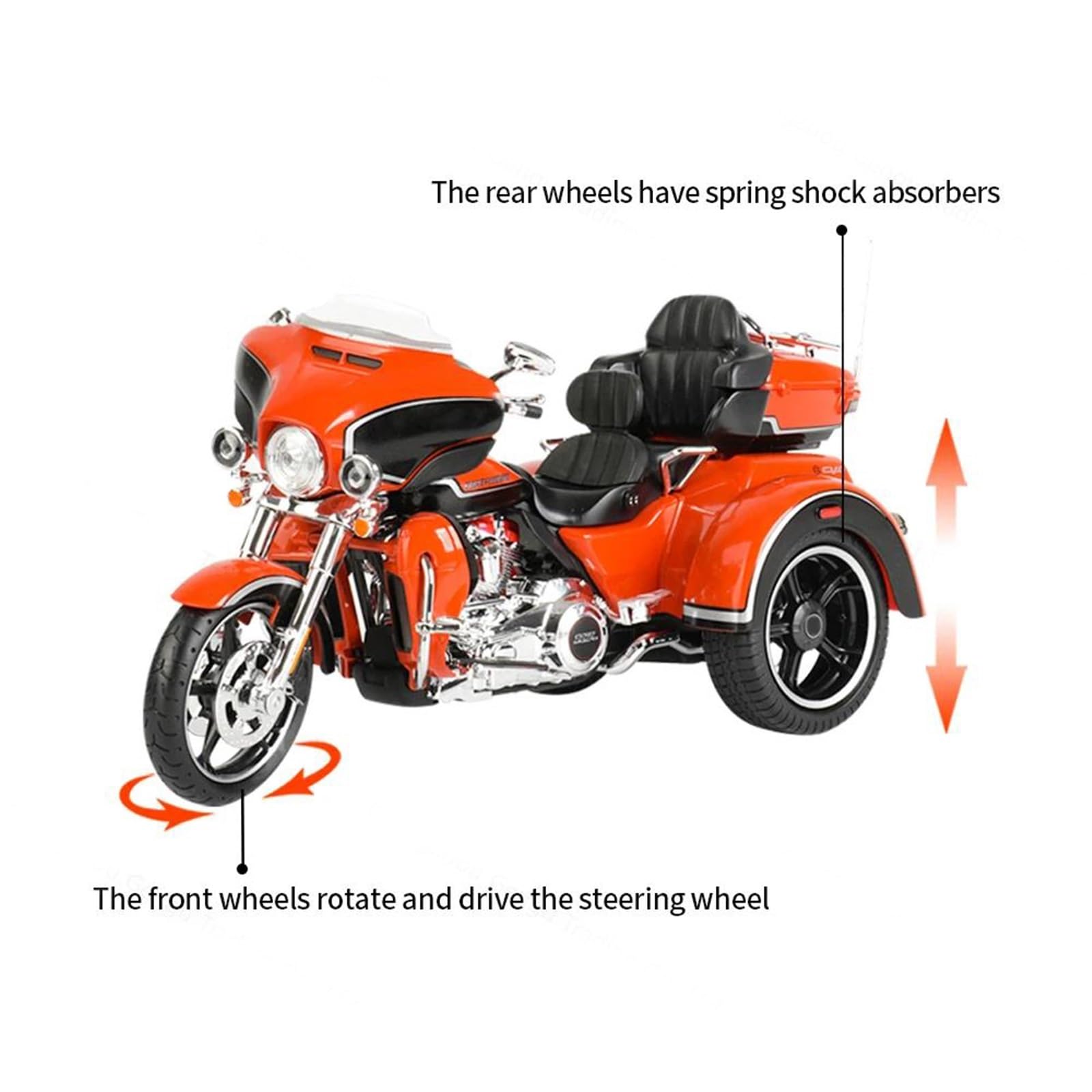 1:12 pour Harley pour Davidson 2021 CVO Tri Glide Trikes Véhicules Moulés sous Pression Loisirs De Collection Modèle Moto Jouets