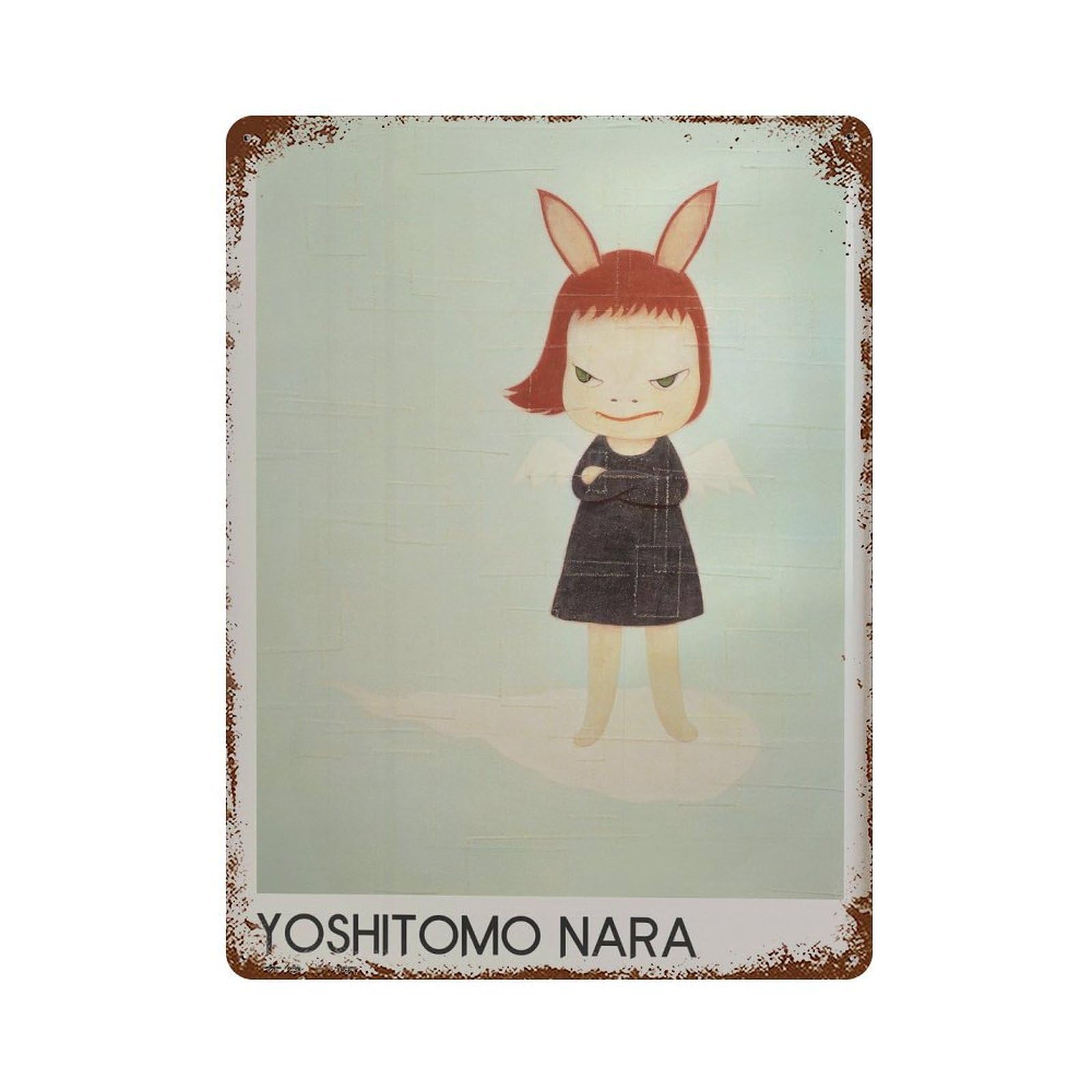 xiaoxiaoshen Yoshitomo Nara Contemporary Character Wall Decor Art Metal Tin Poster Modern Home Decor Art Home Bar Shop Decorations Vintage Sign 40x30cm