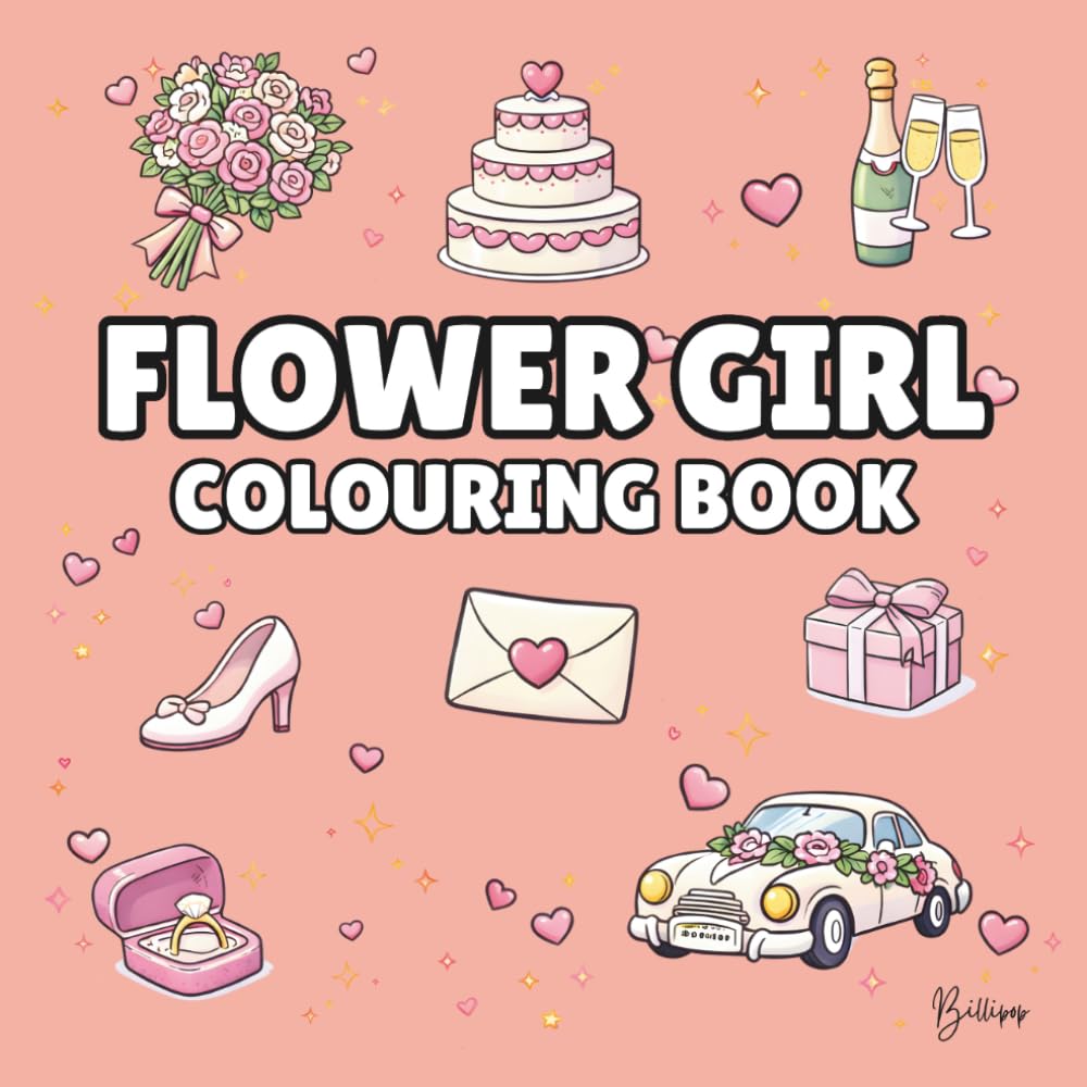 Flower Girl Colouring Book: Bold and Easy Wedding Colouring Pages for Children - Cover Colour: Coral: A Fun, Bold and Easy Wedding Activity Book and ... Gift (Wedding Colouring Books – Bold & Easy)