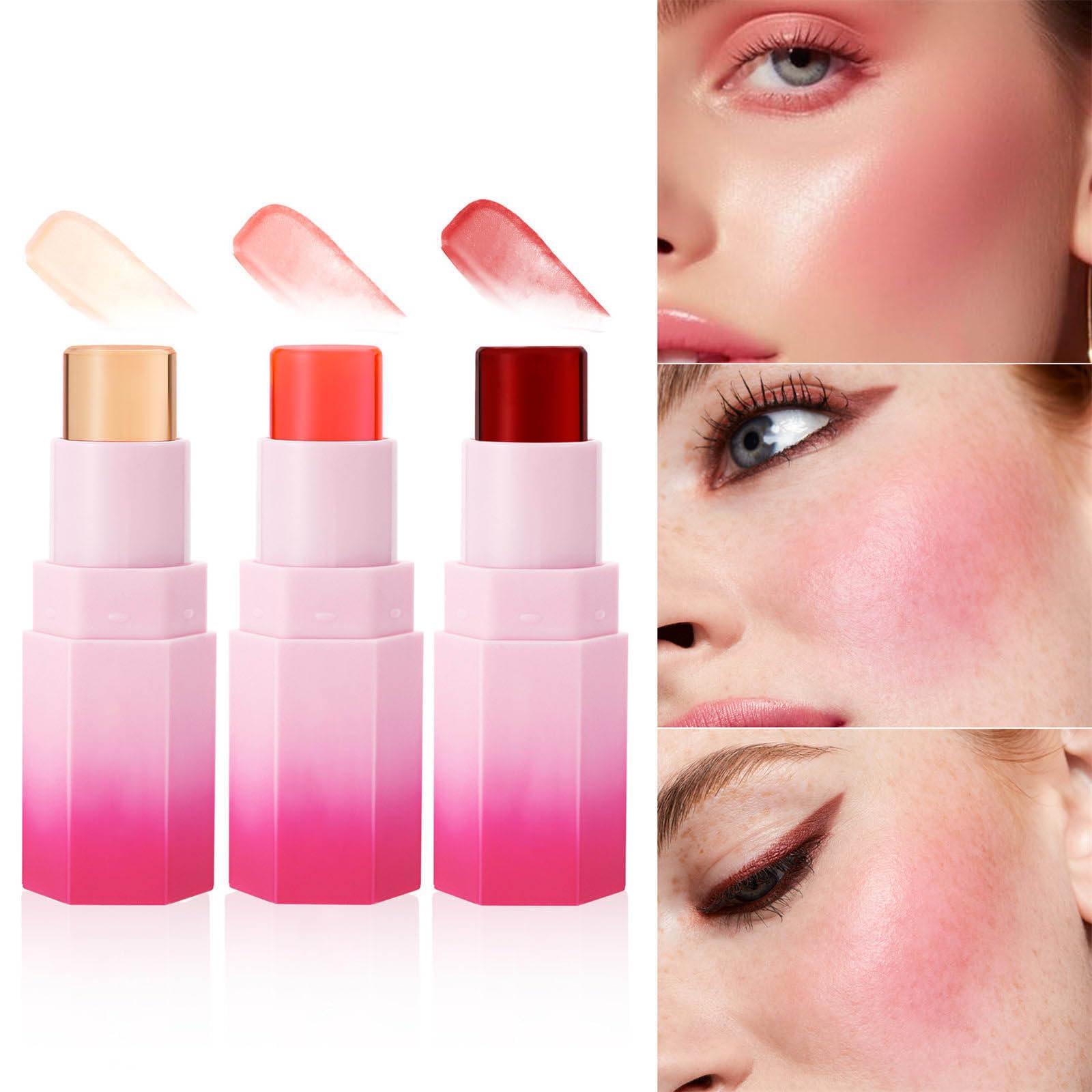 Face Stick Makeup Blushes Stick For Lips Cheek Multifunctional Solid Moisturizer Stick Matte Shaping Stick