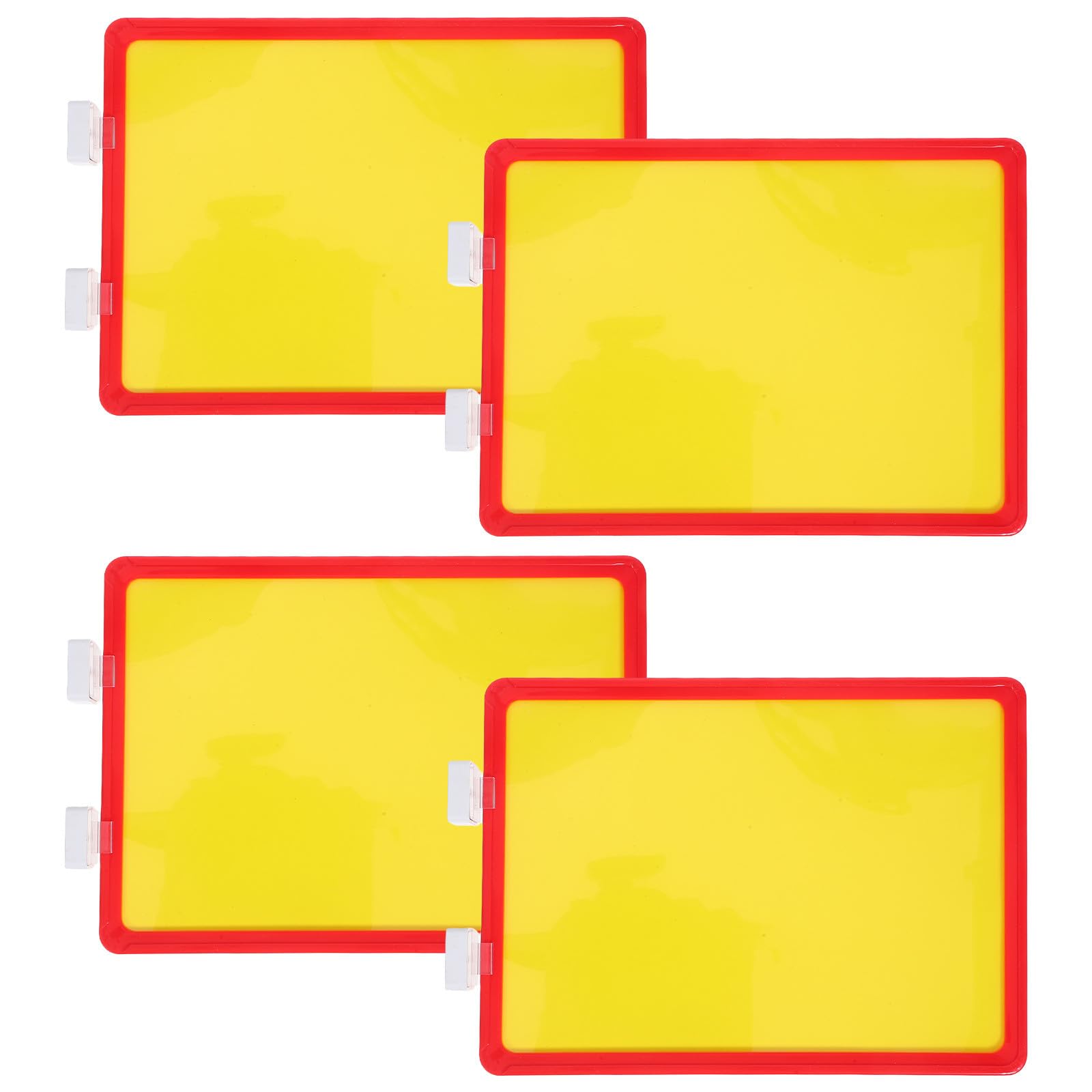 Tablero de letrero magnético, etiquetas de letreros A4, 4 piezas, base de plástico e imán, para estanterías de almacén