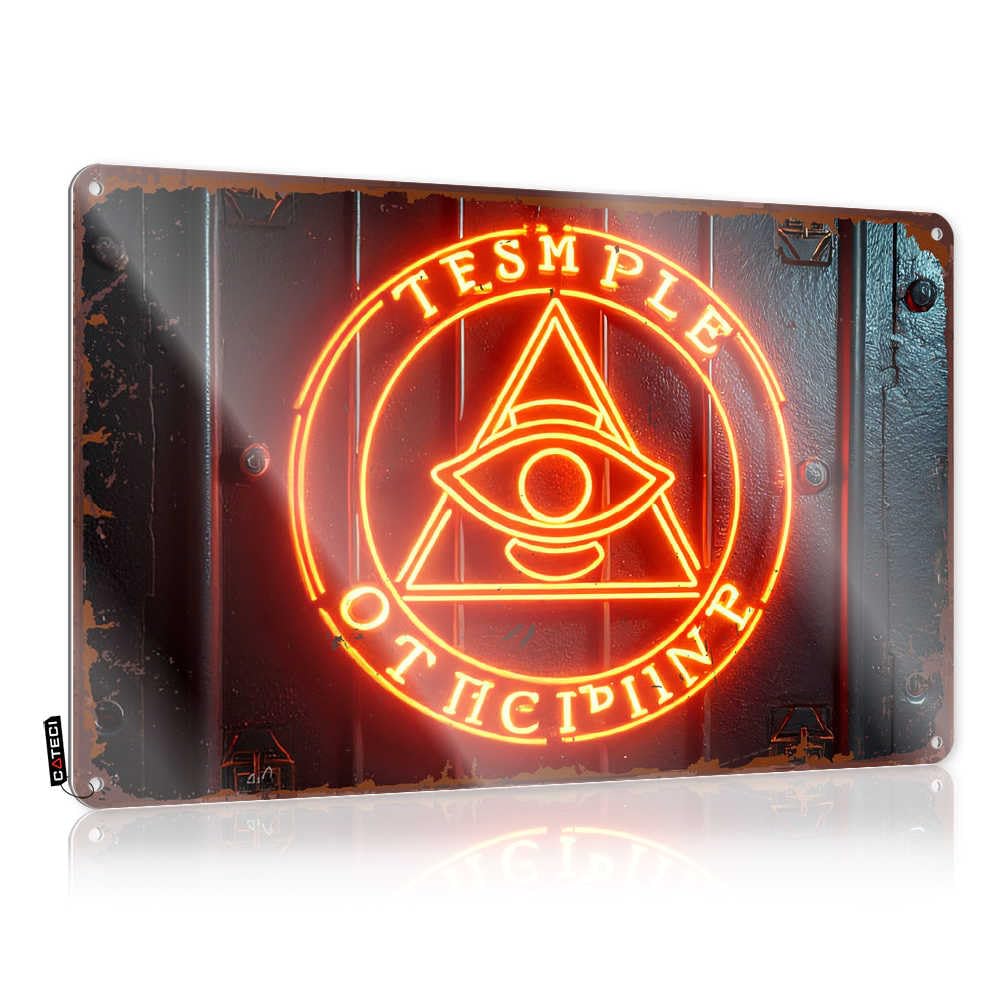 Fzfn Colour Vintage Wall Art Friends Custom Tin Sign, Fun Fade Resistant Neon Sign Of The Masonic Temple For Home Kitchen | Sarcastic Vintage Decor For Farm Party(30X40cm)