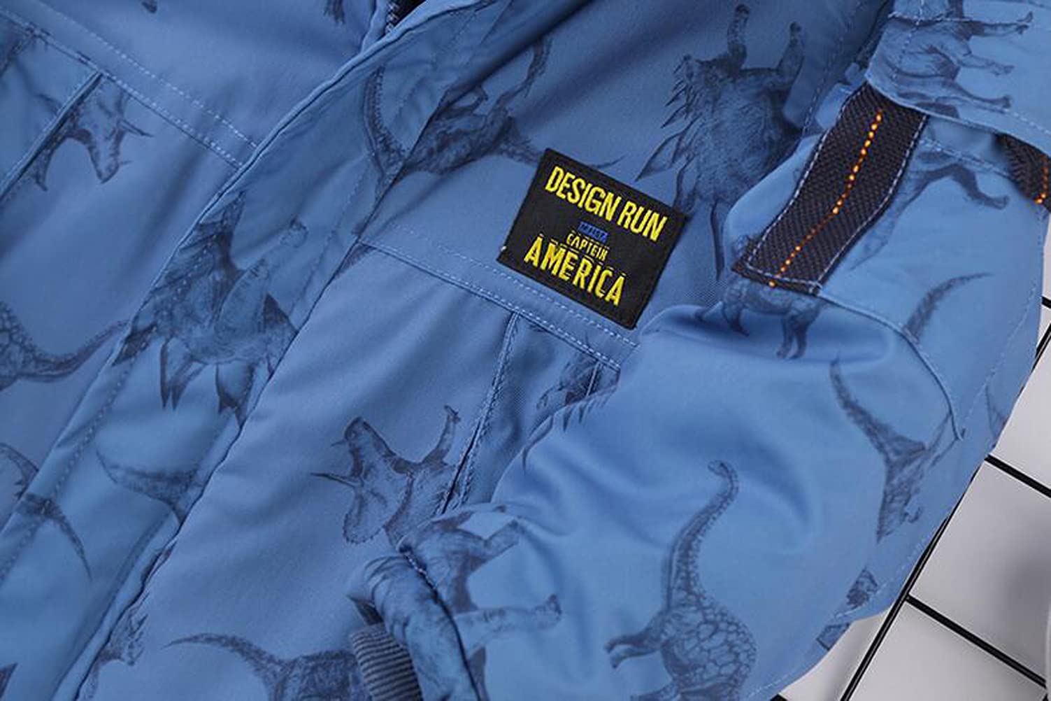 Doudoune Garçon Manteau Enfant garçon Veste Matelassée à Capuche et Imprimé Dinosaure pour Enfants 3-13 Ans