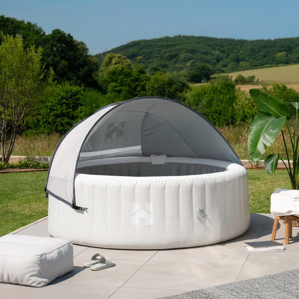 Home Deluxe - Outdoor Whirlpool Sonnendach AQUASUN - für Splash und Drop -125 x 185 x 140 cm, Farbe: Grau