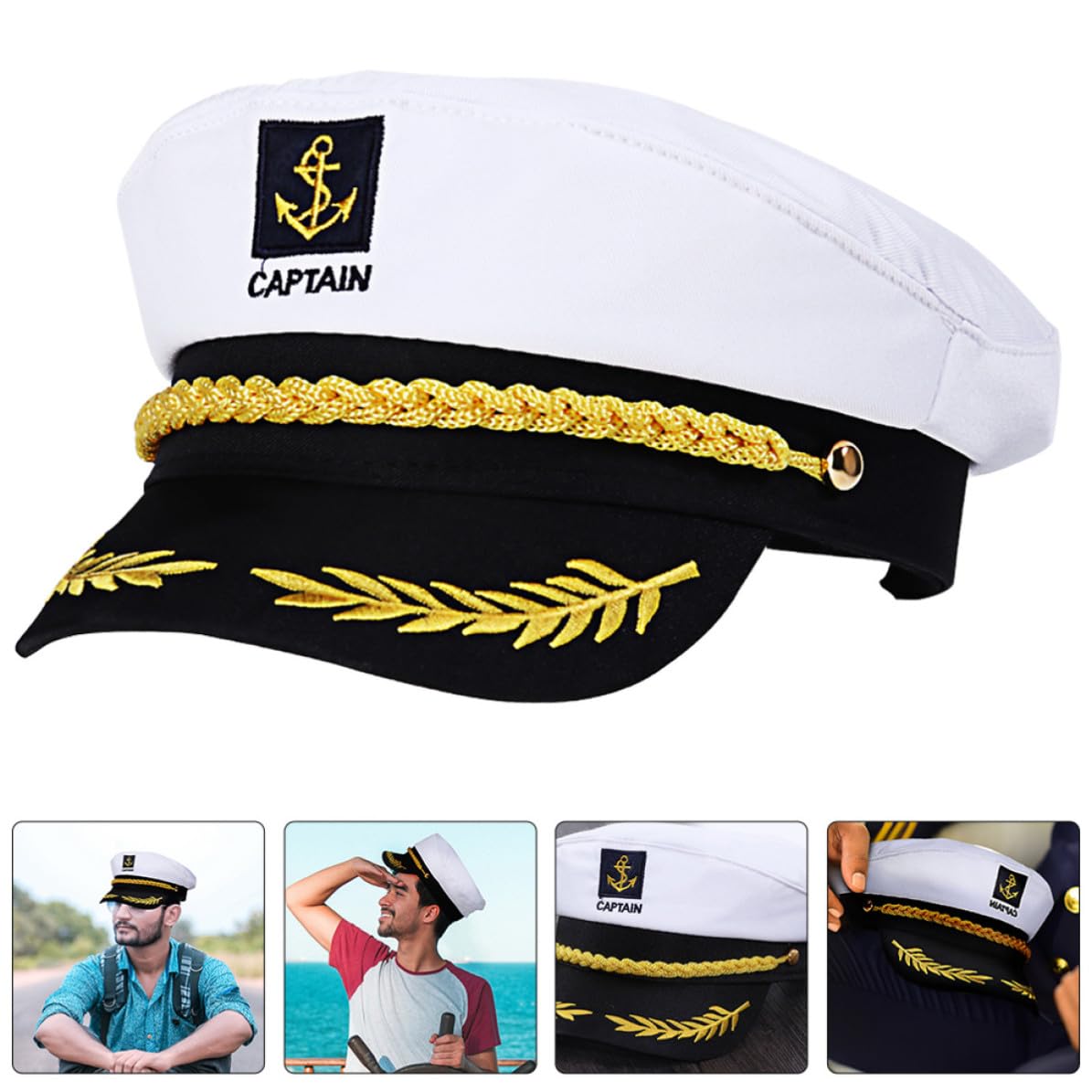 GALPADA 20 Pezzi Cappello da Marinaio Bianco in Cotone e Plastica, Comodo e Facile da Abbinare per Cosplay e Feste a Tema Ruolo Capitano Elegante e Semplice