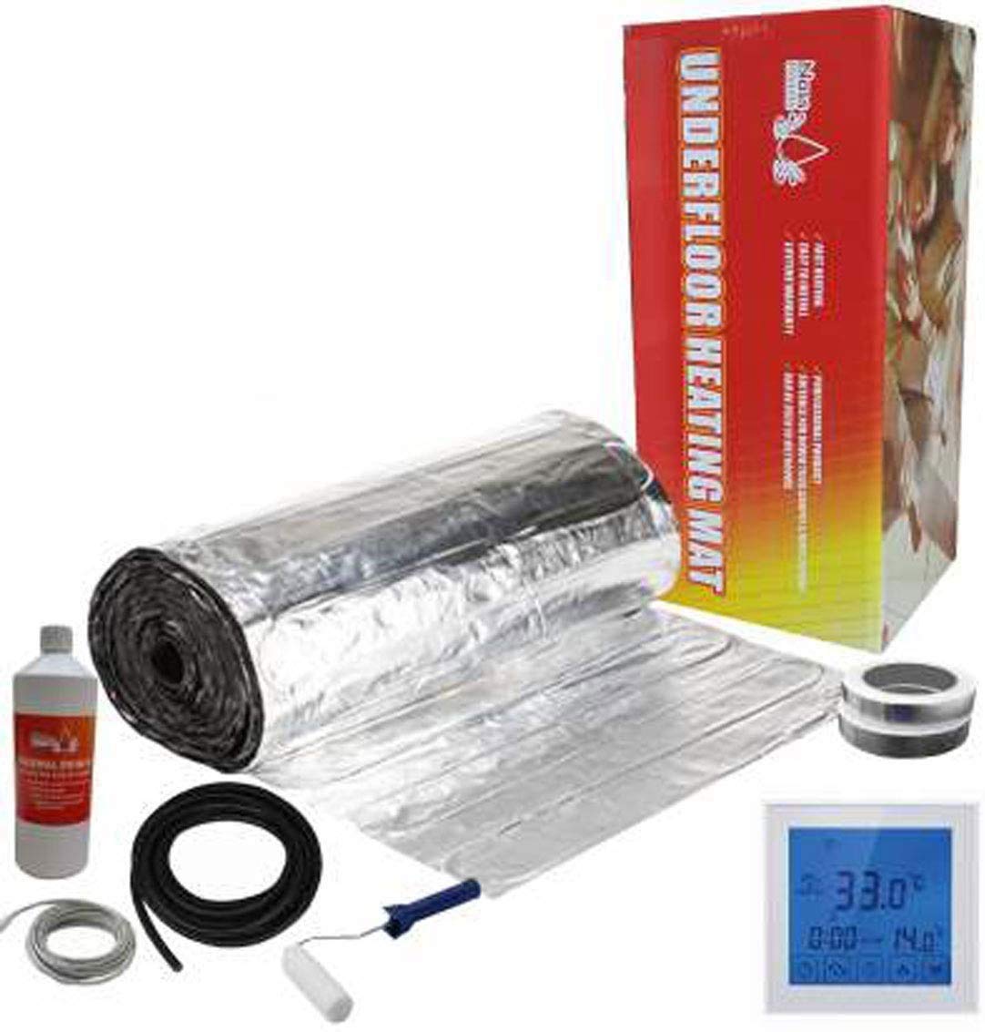 Nassboards White Touch Thermostat Electric Underfloor Heating Kit 150W - 3.5M²