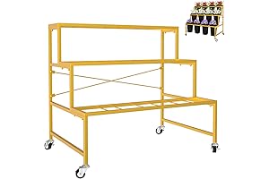 Sturdy & Mobile 3-Tier Flower Display Stand for Gardens and Displays