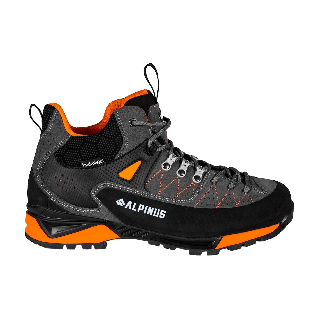 Alpinus - Buty Trekkingowe The Ridge Mid Pro, Buty Turystyczne, Górskie, Hikingowe, antracytowo - pomarańczowe GR43288
