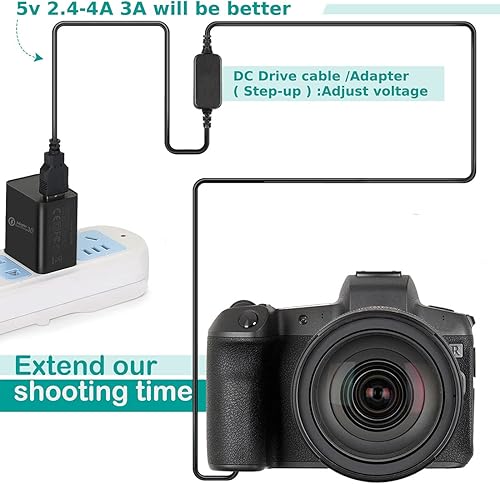 Miniatura 5 de (5M) CA-PS700 Banco de energía móvil Cable USB para Canon DR-E17 DR-700 LP-E5 LP-E8 LP-E10 LP-E12 batería simulada