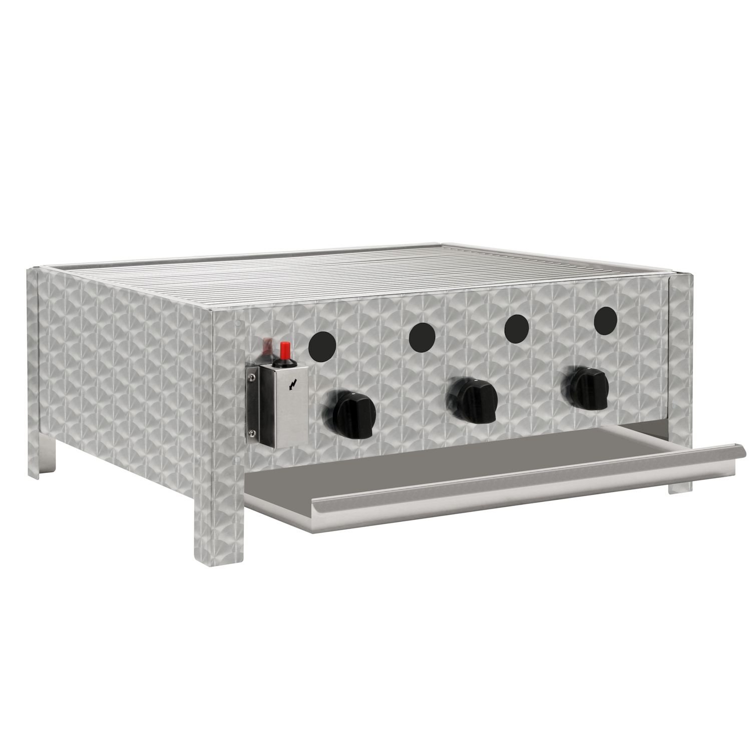BBQ-Toro Edelstahl Gastrobräter | 3-flammig | (B) 64 x (T) 52 x (H) 27 cm | Gastrogasgrill, Wurstbrater, Tisch grill | Gastrogrill, Tischgasgrill, Gastischgrill, Gas-Gastrobräter, Bräter Edelstahl
