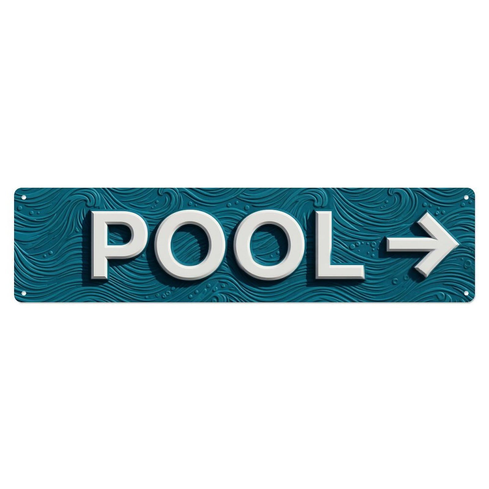 Swimming Pool Teal Wave Metal Tin Sign