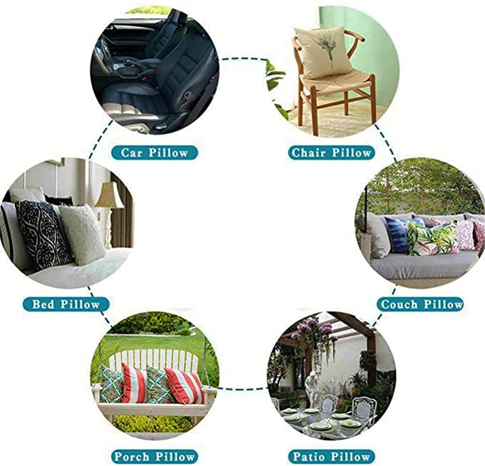 Fundas de Cojín Paquete de 4 Poliéster Lino 40x40cm Gingko Impreso Cuadrado Fundas de Almohada Serie de para Sofá Cama Decorativa Hogar Coche,Interior,Exterior