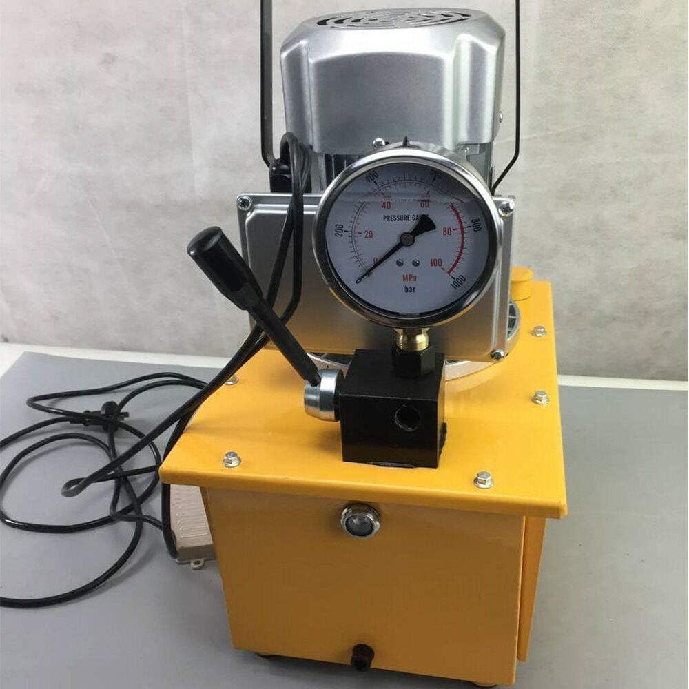Pompa idraulica elettrica, 700 bar, 750 W, pompa idraulica, con valvola a pedale, unità idraulica elettrica per punzonatrice, piegatrice (giallo)