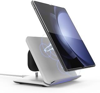 Wireless Charger for Samsung, 2 in 1 Wireless Charging Station Compatible with Samsung Galaxy Z Fold 5/4/3, Charging for Samsung S23 Ultra/S22/Note20/Galaxy Buds2 Pro/2/Live,White(No Adapter Included)