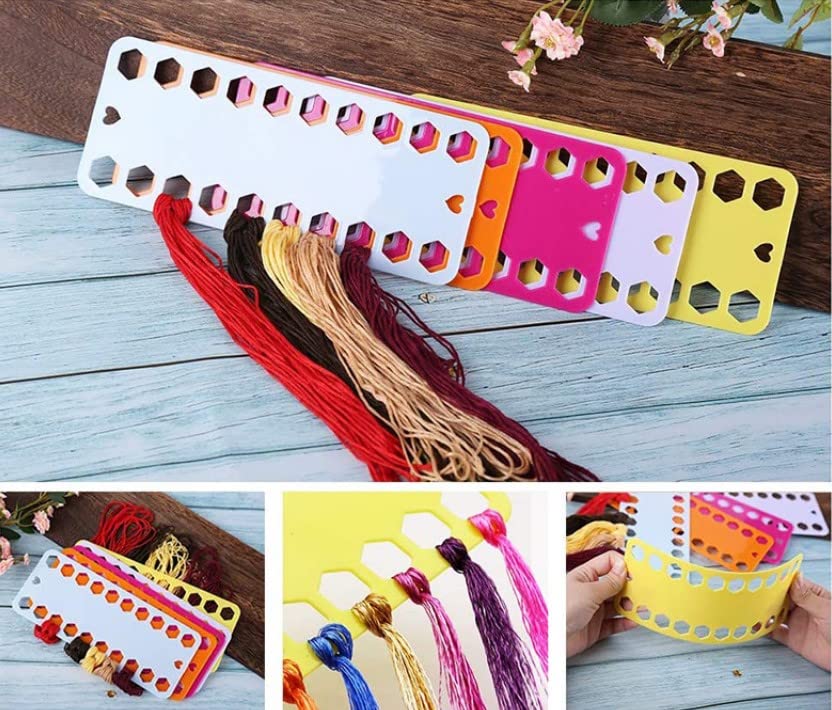 Lot De 20 Organiseurs De Fil à Broder, Support De Fil Pour Point De Croix, Organiseur De Fils Porte Cartes Avec Signe Numerique