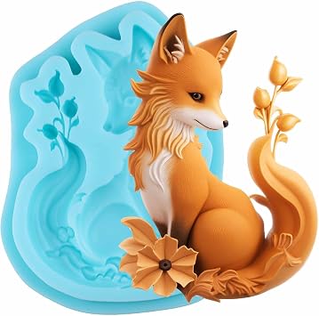 Fox Fondant Mold Fox Silicone Chocolate Molds for Cake Decorating Cupcake Topper Chocolate Candy Gum Paste Polymer Clay