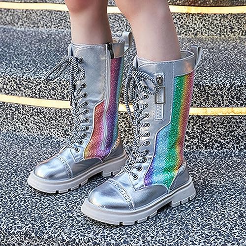 Winter Boots Long Boots Girls Mid Calf Riding Shoes Combat Winter Boots Fashion Western Boots Outdoor Boots4