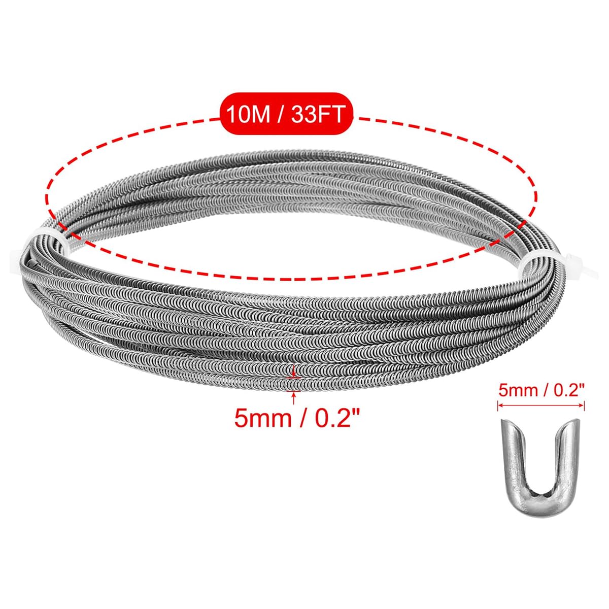 Disossamento in Acciaio Inossidabile per Corsetto Catena a Squame di Pesce da 33 Piedi e 30 Punte di disossamento in Acciaio per Cucire Abito Corsetto -5 mm