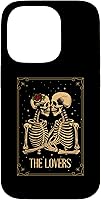 Vista 16 de iPhone 13 Pro The Lovers Skeleton Tarot Card Astrología Gótico Halloween Case