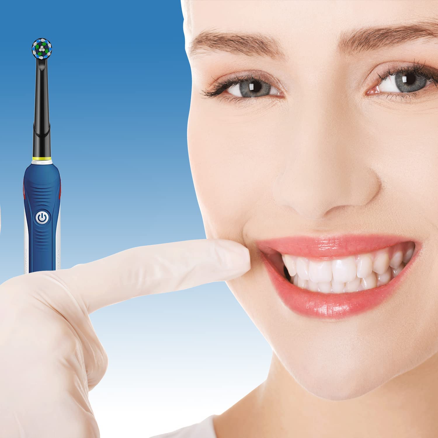 Cabezales de repuesto compatibles con cepillo de dientes eléctrico Oral B, 16 cabezales de cepillo de dientes para Oral-b Braun Refill Pro 1000 2000 3000 500 Vitality Genius x (negro)