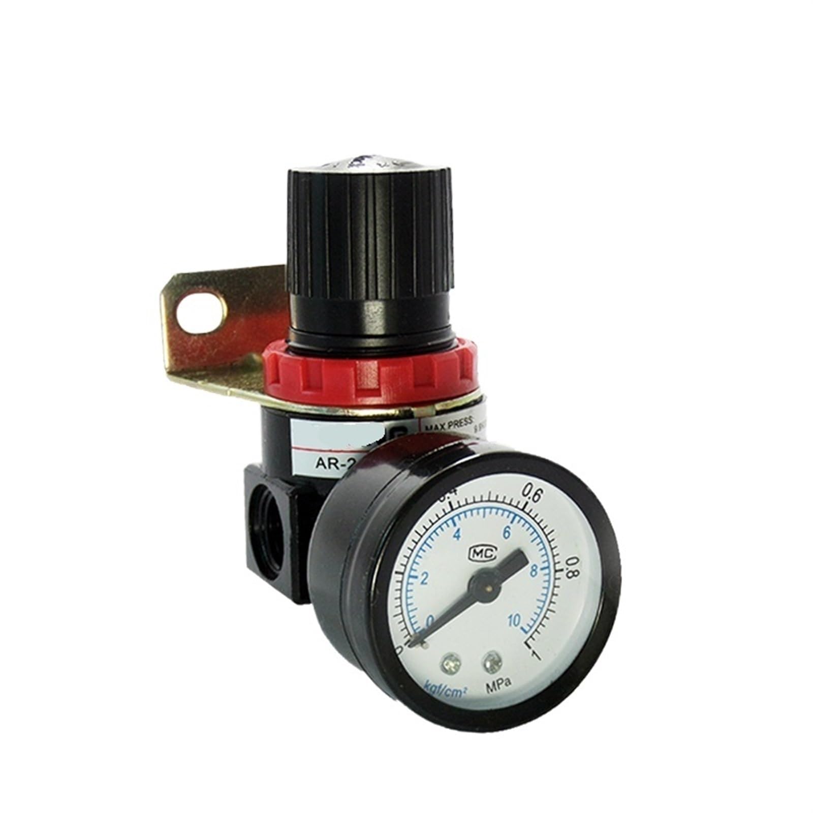 HDPHCRIUN 1 PCS AR2000 G1/4'' Air Control Compressor Pressure Relief Regulator Valve with Fitting Gauge and Bracket(Ar2000)