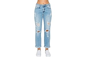 Distressed Women's High Rise Oversized Mom Jeans High Waist Boyfriend Baggy Jean