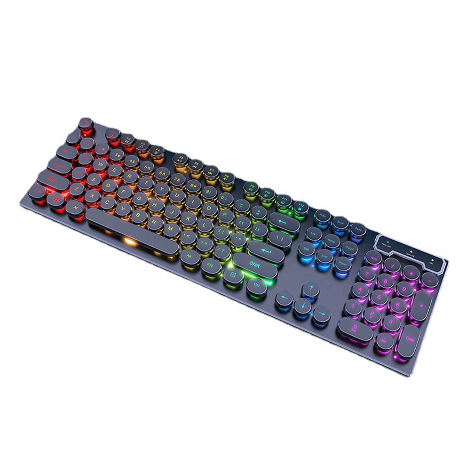 ADMLZQQ Klawiatura Gamer TKL 104 klawisze przewodowe USB, wielokolorowe podświetlenie LED - klawiatura gamingowa