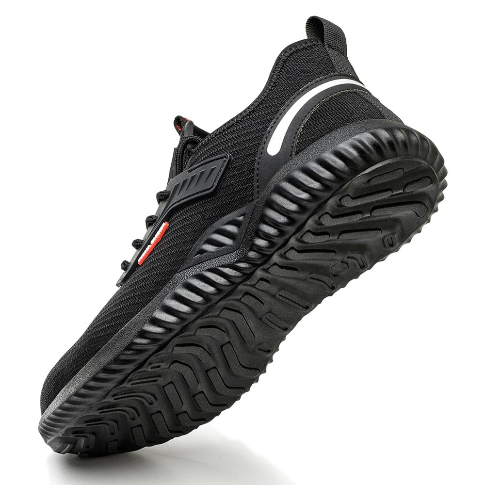 Zapatos de Seguridad Calzado de Seguridad Zapatillas de Seguridad Zapatos de Trabajo Comodos Ultraligeras Transpirables Hombre Mujer Zeta Black EU 44