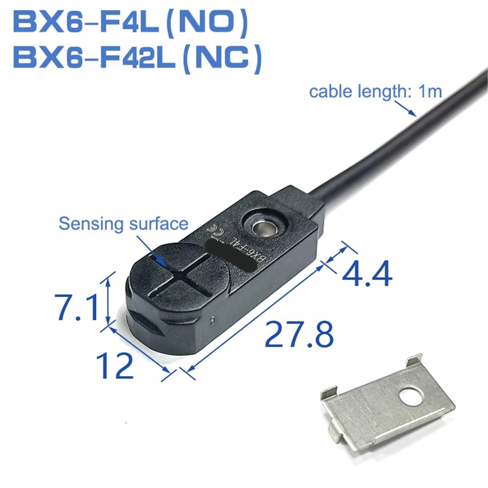 Kwadratowy miniaturowy czujnik zbliżeniowy 2 przewody NO NC Wykrywanie odległości: 4mm 5 do 24VDC Metalowy indukcyjny czujnik końca skoku BX6-F/H(BX6-H4L)