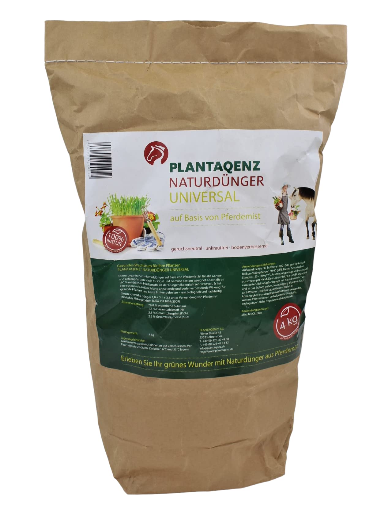 Naturdnger Universal 4 kg auf Basis von Pferdemist Pflanzendnger  Gartendnger Pferdednger Gartenpflanzen Dnger : Amazon.de: Garten