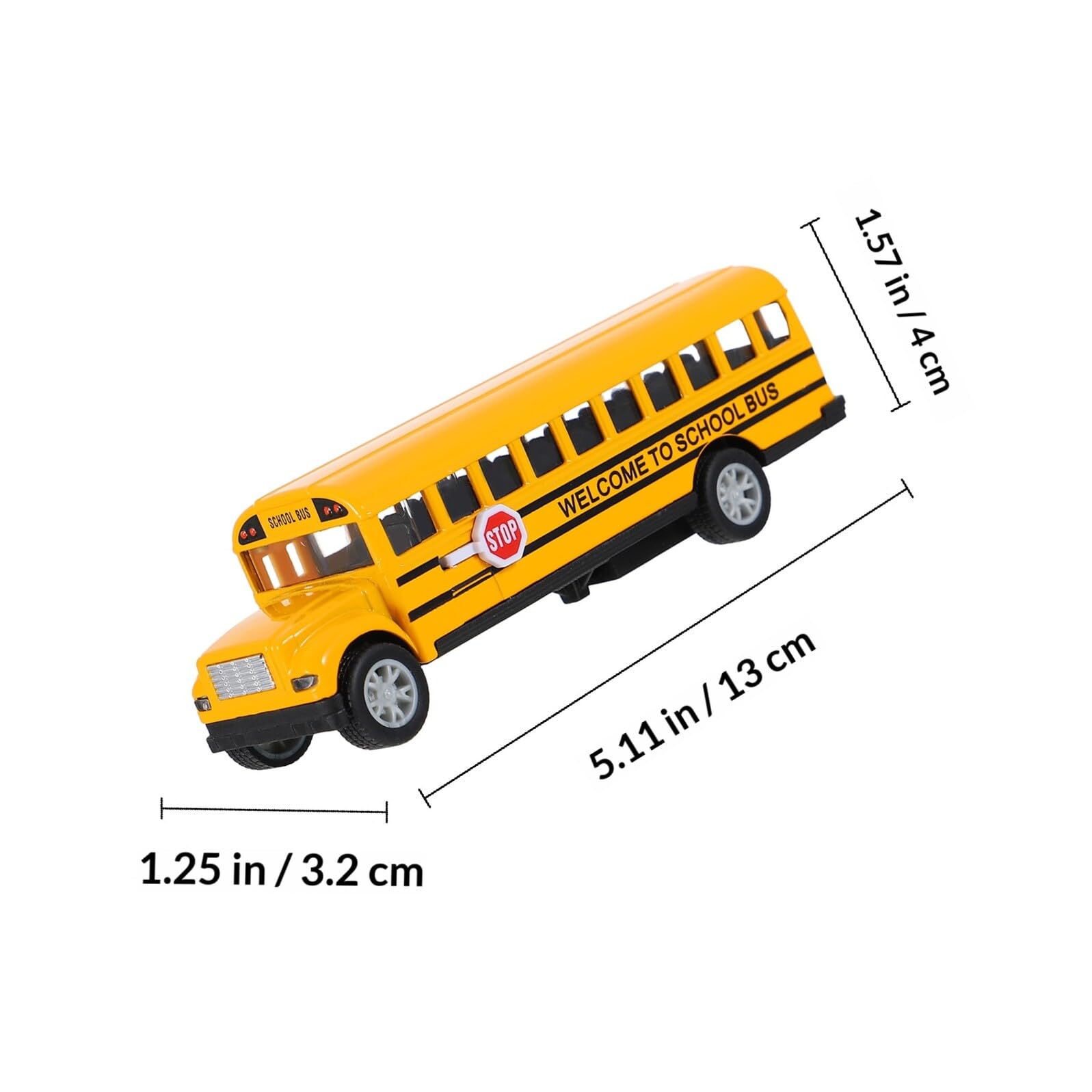 Homoyoyo Lot de 2 Bus Scolaires Jouets Jaunes en Alliage, Modèle