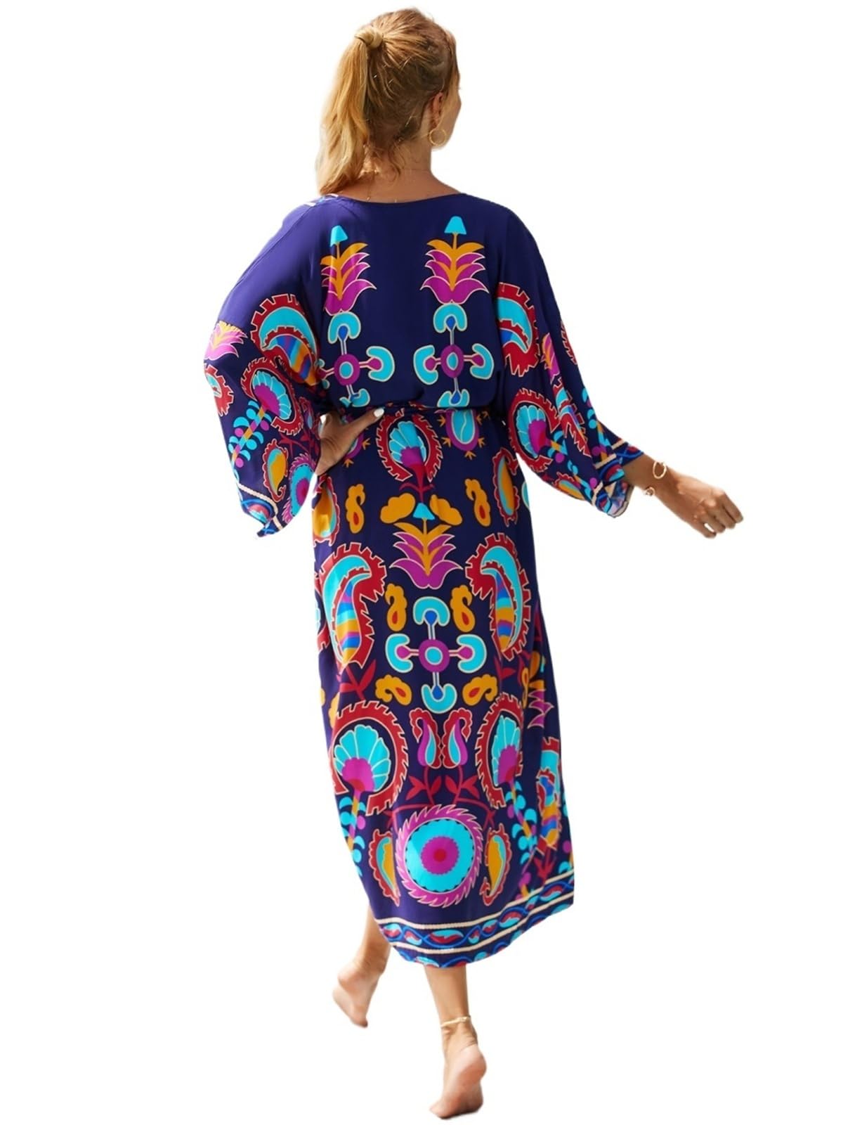 Copricostume Donna Kimono Costume da Bagno Vestito Vacanza Estiva for Donna Abito Spiaggia Lungo for Piscina Copricostume colorato for Costumi