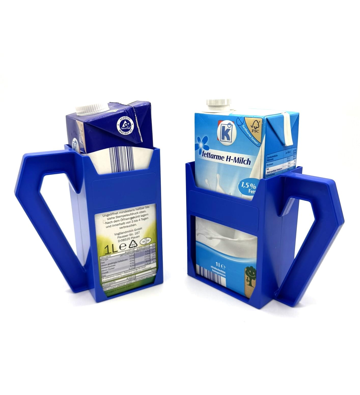 2 Stück Getränkekartonhalter Tetrapakhalter Ausgießhilfe Ausgießer für Tetrapacks H-Milch, Saft, Wein, Milch, Tragi- Tragen und Gießen, 1 Stück 10x6,5 