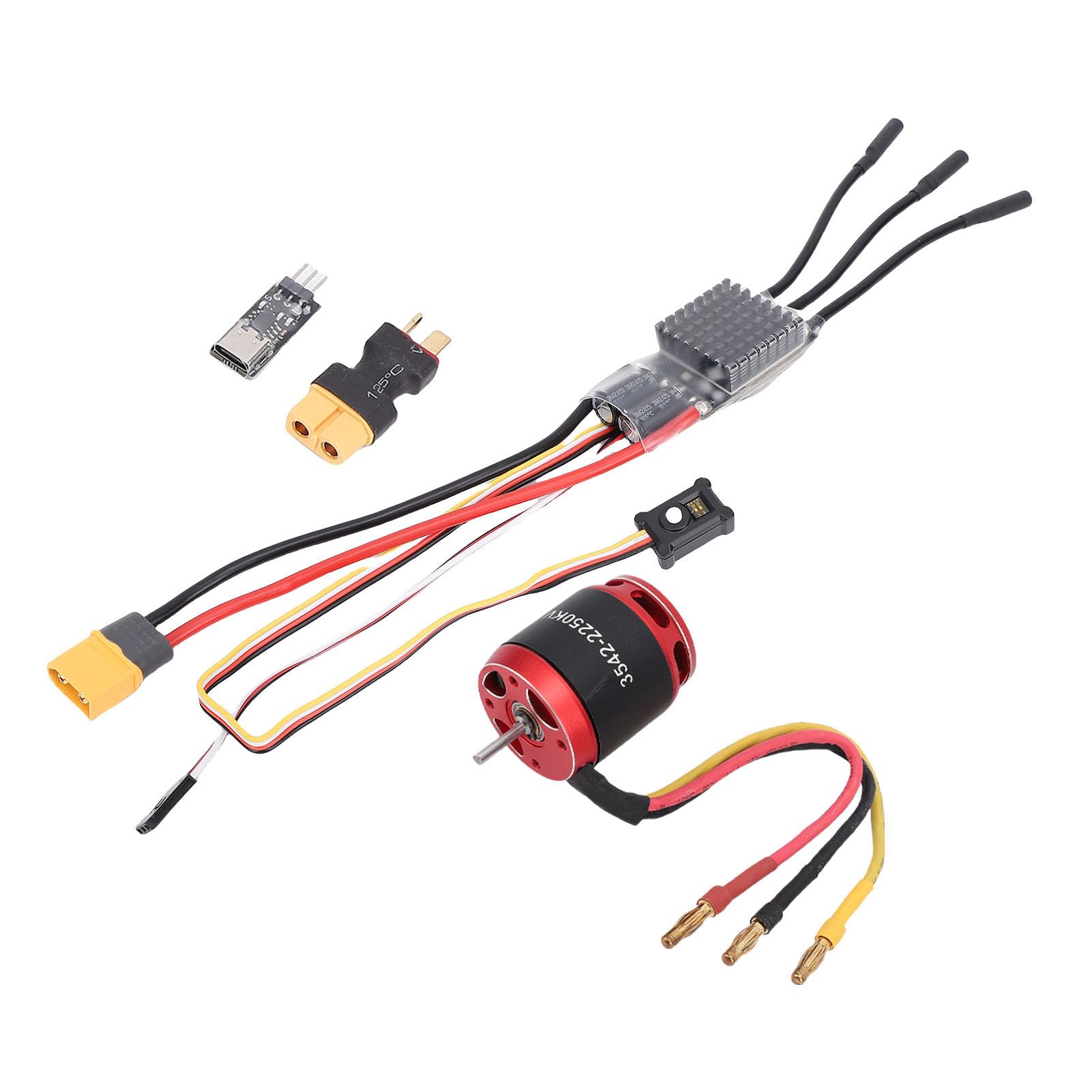 Pongnas RC-Brushless-Antriebsstrang-Kombination für Axial SCX10 – 3542-Brushless-Motor + 80-A-Regler mit Vorverdrahteten Kabeln, Programmierung und BEC – Verbessertes Crawler-Antriebssystem für /10 RC