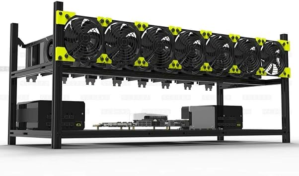 HLL Professional 68 GPU Miner Mining Case Aluminum Frame Mining Rig for ETH ZECBitcoin Crypto Coin Currency Mining Veddha 8GPU+7FANS